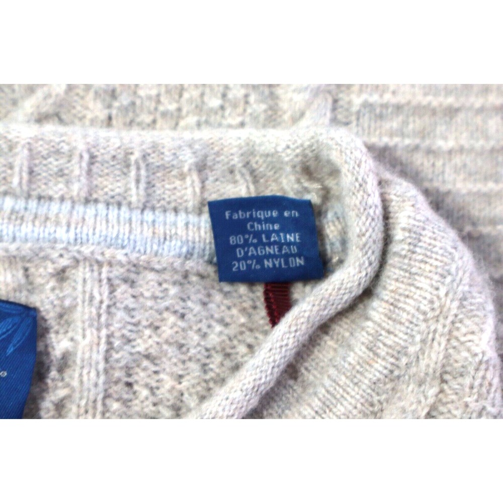 Tommy‎ Bahama Men's XL Brown Lambs Wool Blend Sweater Grandpa Sweater Fisherman - Picture 4 of 8